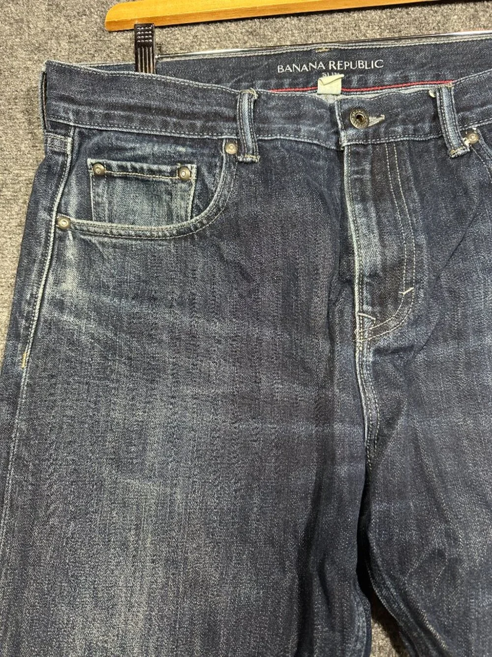 Banana Republic Jeans Mens 36 Slim Fit Blue Cotton Pockets Belt Loops